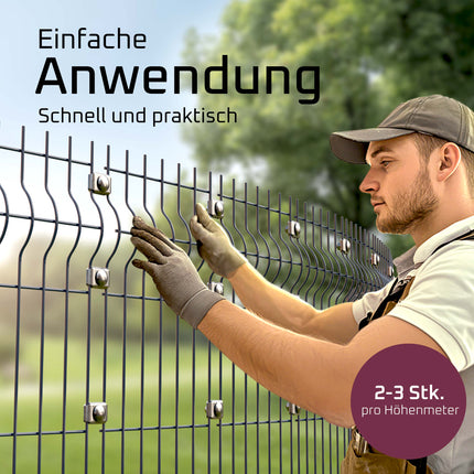 Eckverbinder Plättchen für Zaun, Gabionen, Doppelstabmatten, Komposter