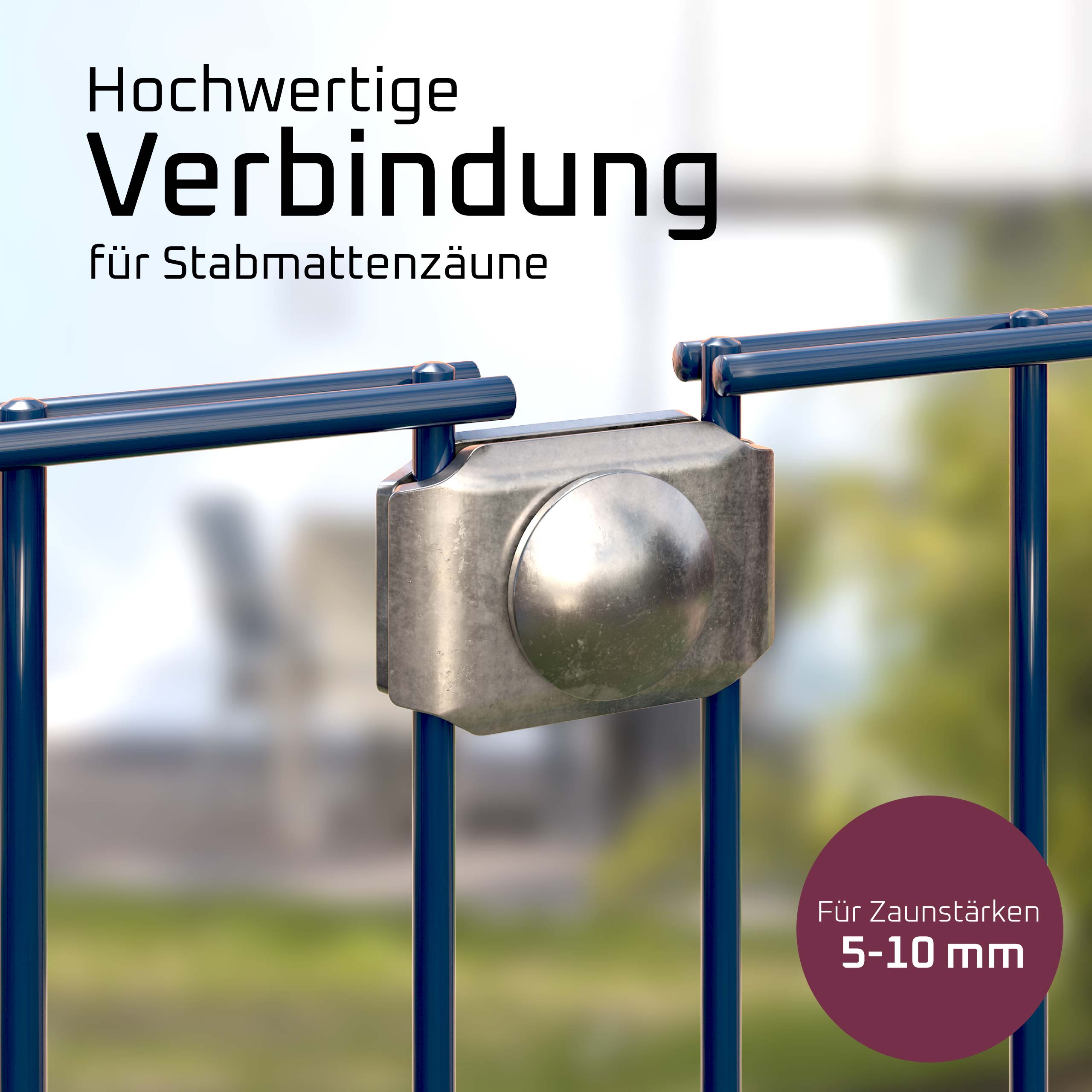 Eckverbinder Plättchen für Zaun, Gabionen, Doppelstabmatten, Komposter