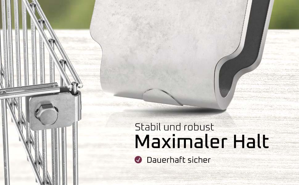 Eckverbinder Schelle für Gabionen, Zaun, Doppelstabmatten, Komposter