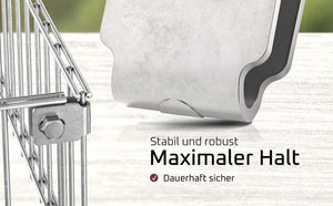 Eckverbinder Schelle für Gabionen, Zaun, Doppelstabmatten, Komposter