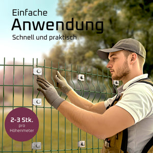 Eckverbinder Schelle für Gabionen, Zaun, Doppelstabmatten, Komposter