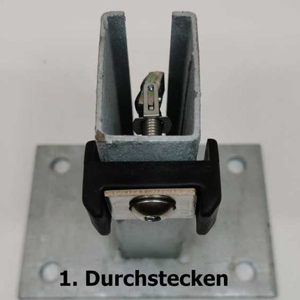 Zaun Pfosten Montagesatz Doppelstabzaun für Rechteckpfosten 60/40mm mit Klappmutter/Plättchen