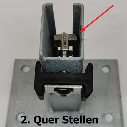 Zaun Pfosten Montagesatz Doppelstabzaun für Rechteckpfosten 60/40mm mit Klappmutter/Plättchen