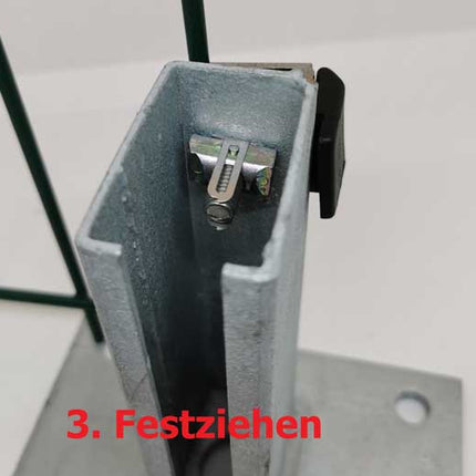 Zaun Pfosten Montagesatz Doppelstabzaun für Rechteckpfosten 60/40mm mit Klappmutter/Plättchen