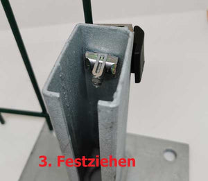 Zaun Pfosten Montagesatz Doppelstabzaun für Rechteckpfosten 60/40mm mit Klappmutter/Plättchen