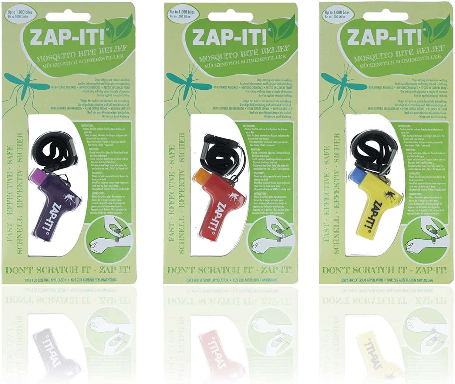 3 x ZAP-IT Anti Mückenstiche lindern, Stichheiler für schnelle Linderung